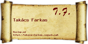 Takács Farkas névjegykártya
